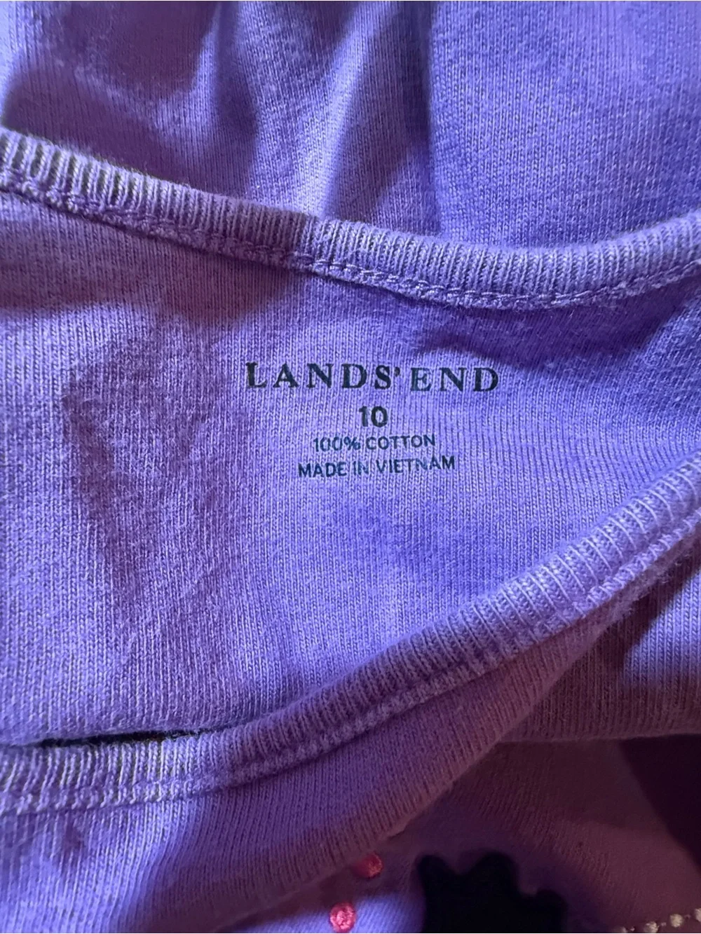 Vintage Lands' End Purple Short-Sleeve Dress with seahorse design